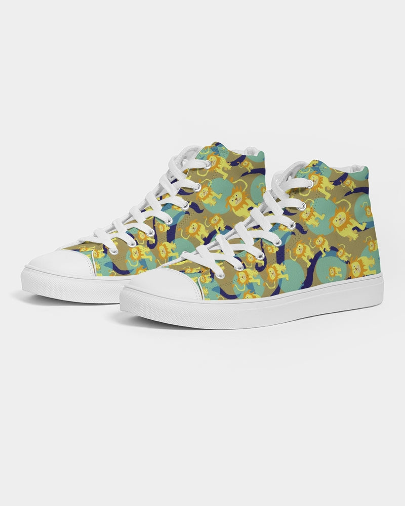 Lion Pattern Women's Hightop Canvas Shoe
