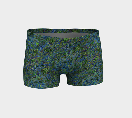 Blue Green Liquid Swirl Shorts