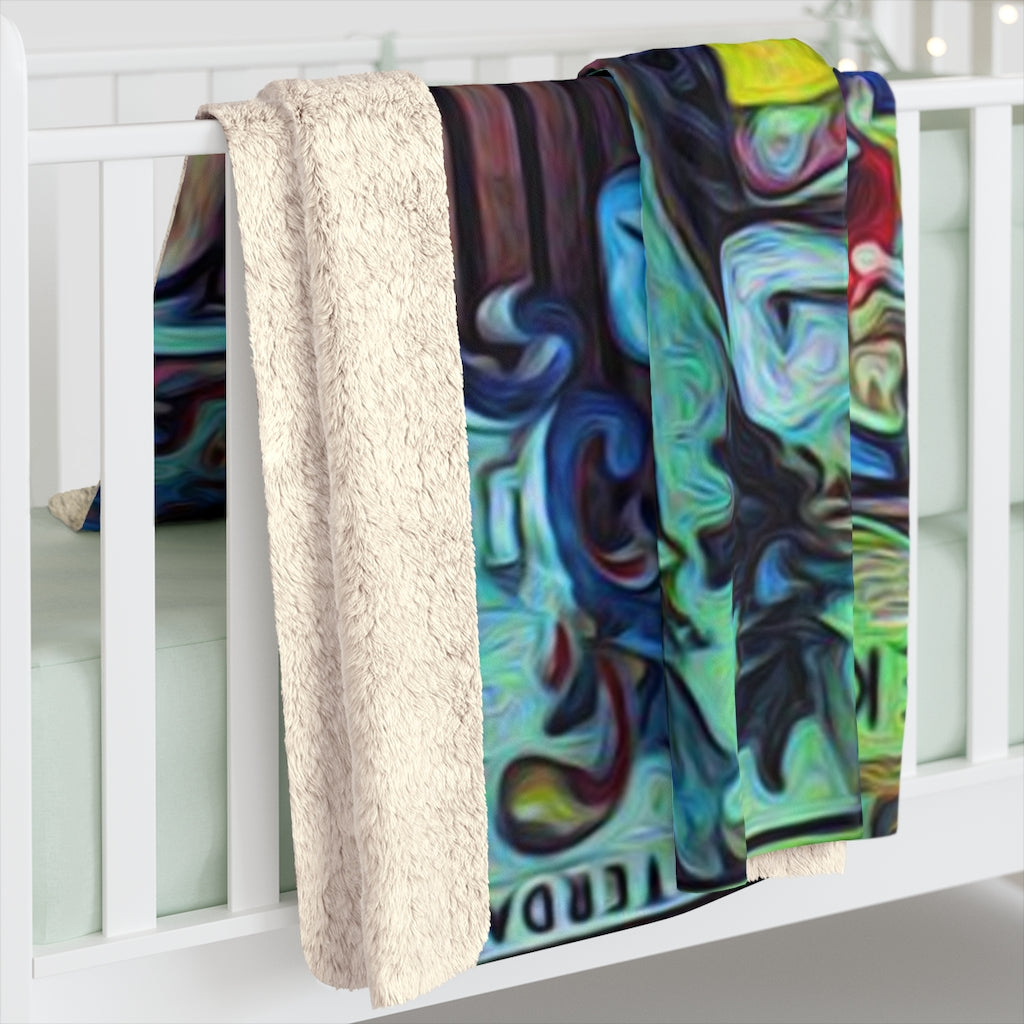 Music Cart Netherlands Sherpa Fleece Blanket