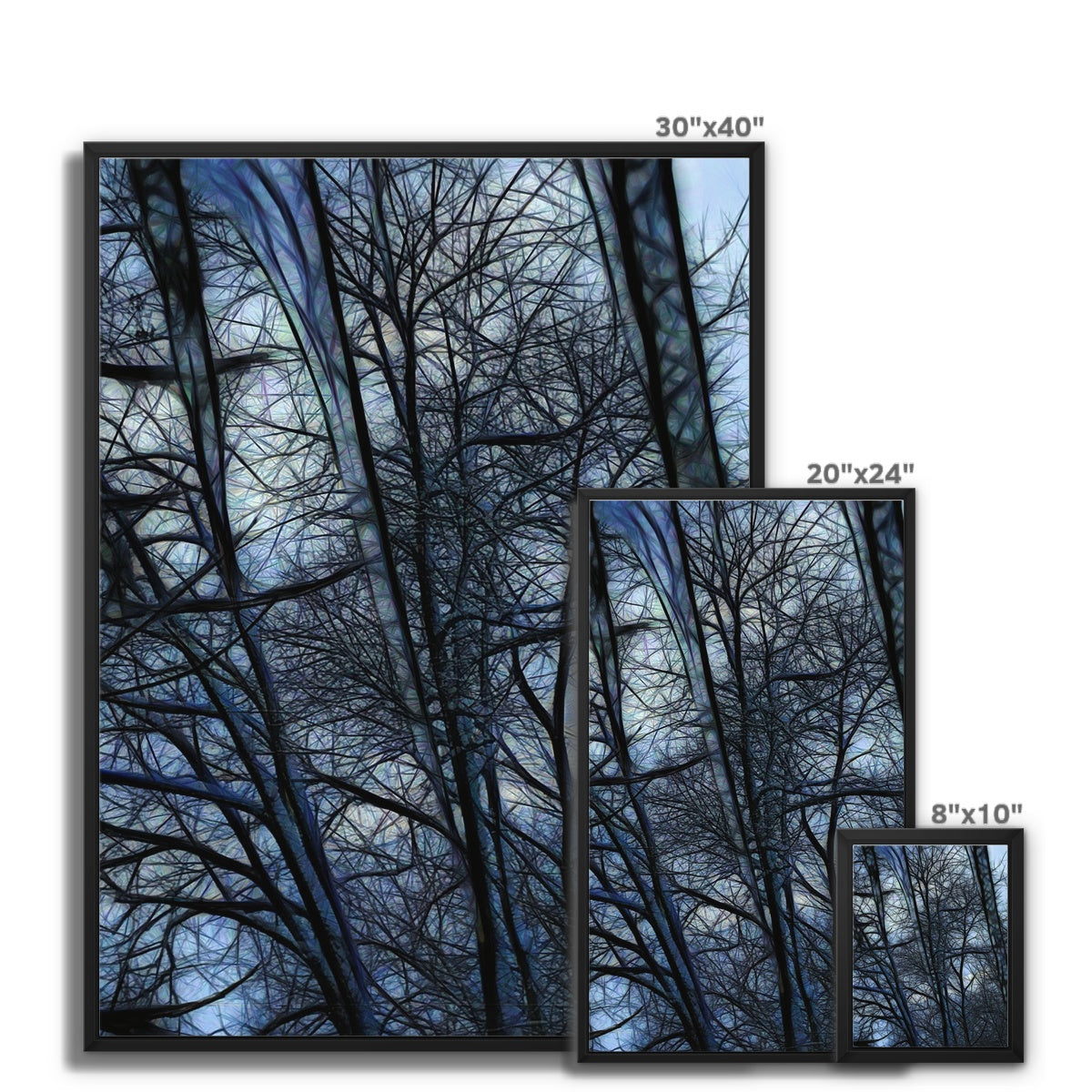 Twilight Icicles Framed Canvas