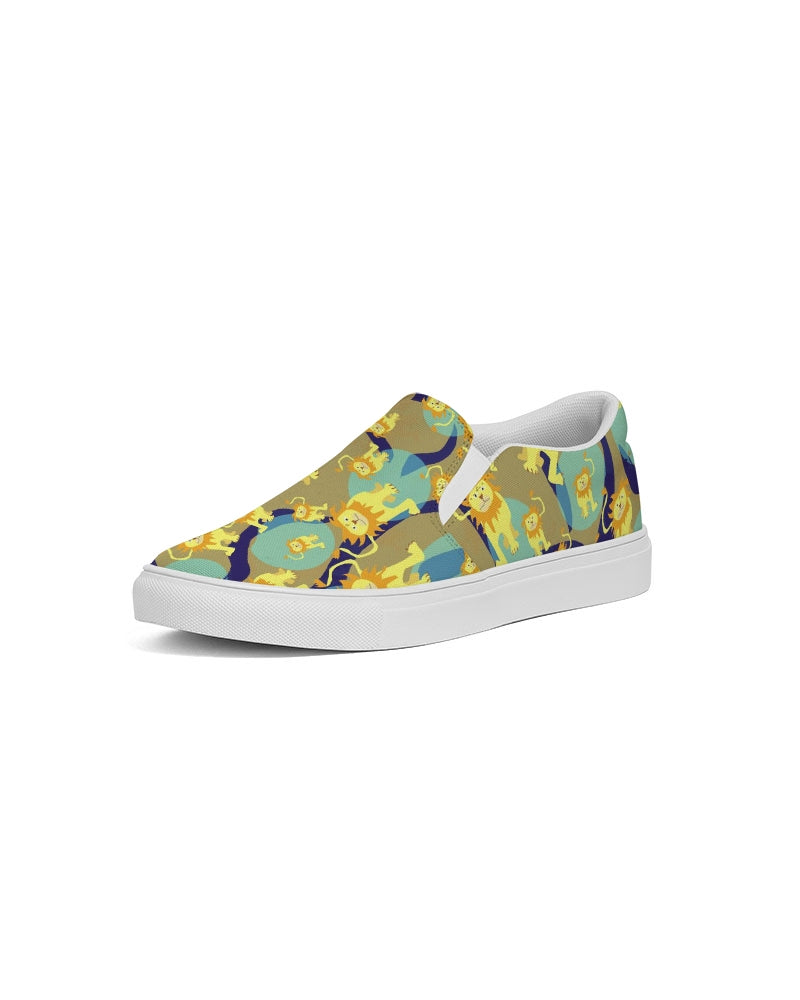 Lion Pattern Women's Slip-On Canvas Shoe