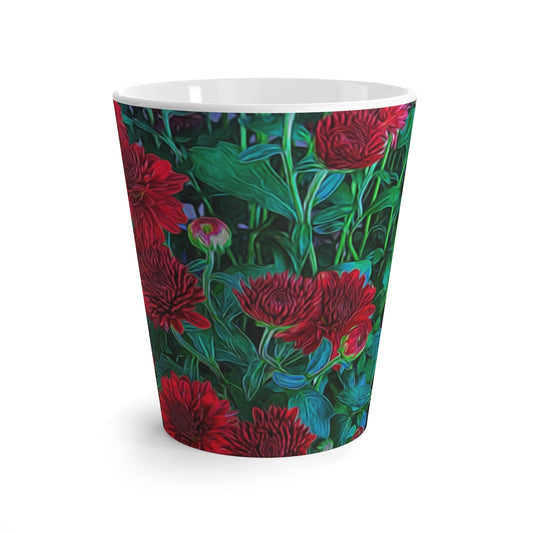 Red Mums Latte mug