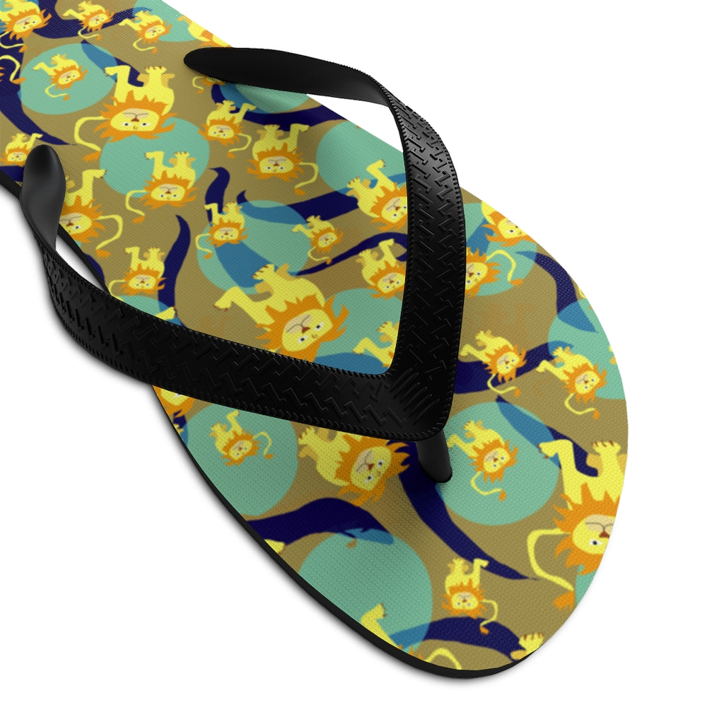 Lion Pattern Unisex Flip-Flops