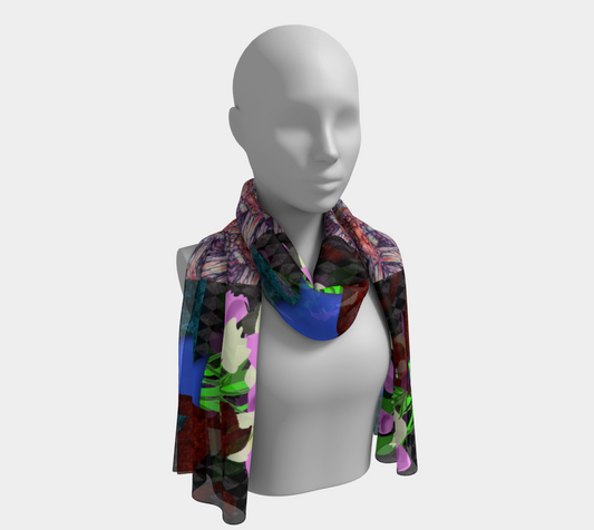 The Cat and The Tulips Long Scarf