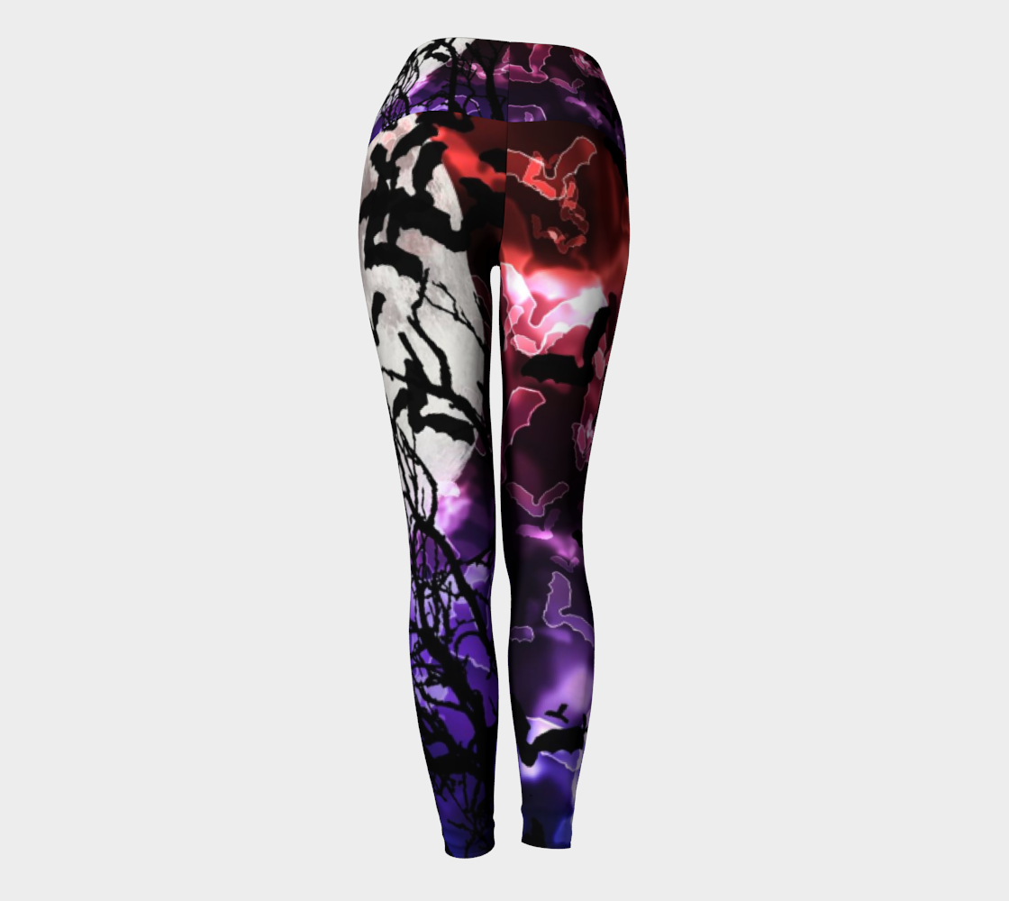 Bokeh Bats and Moon Yoga Leggings