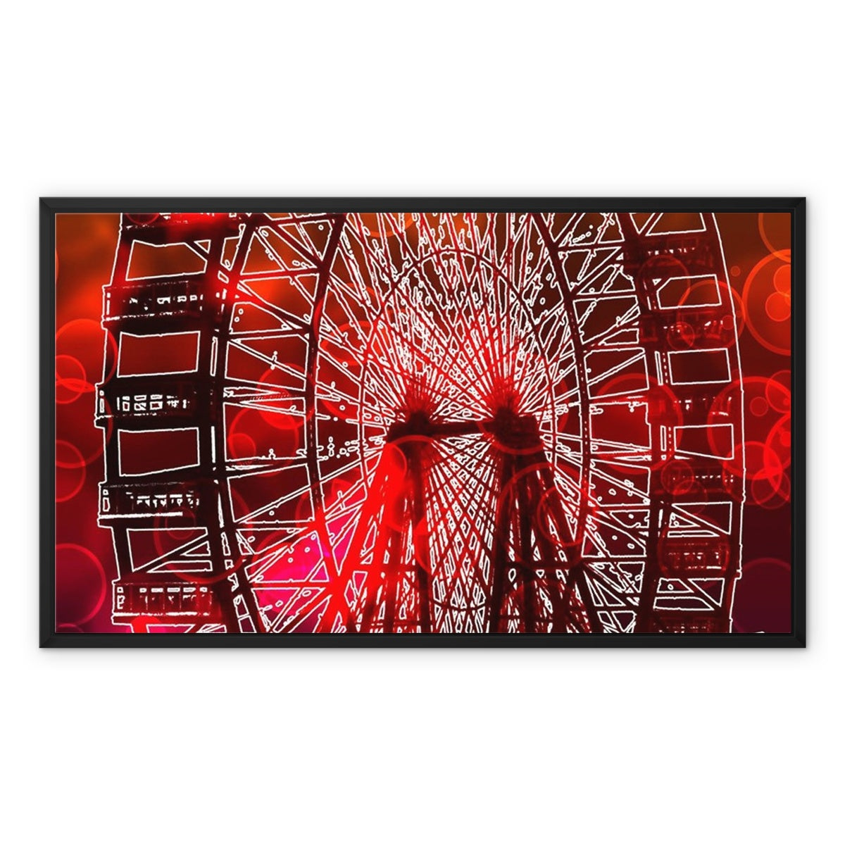 Bokeh Light Ferris Wheel Framed Canvas