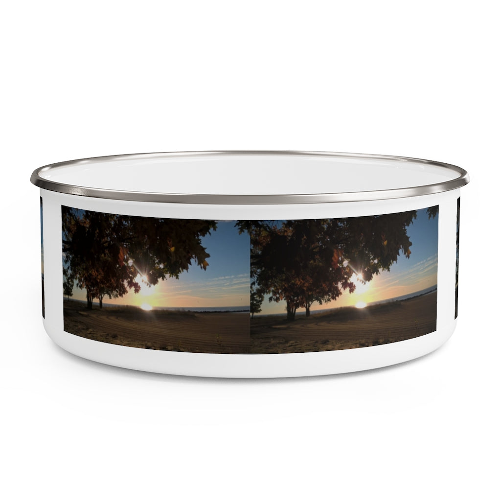 Mid October Sunrise Enamel Bowl