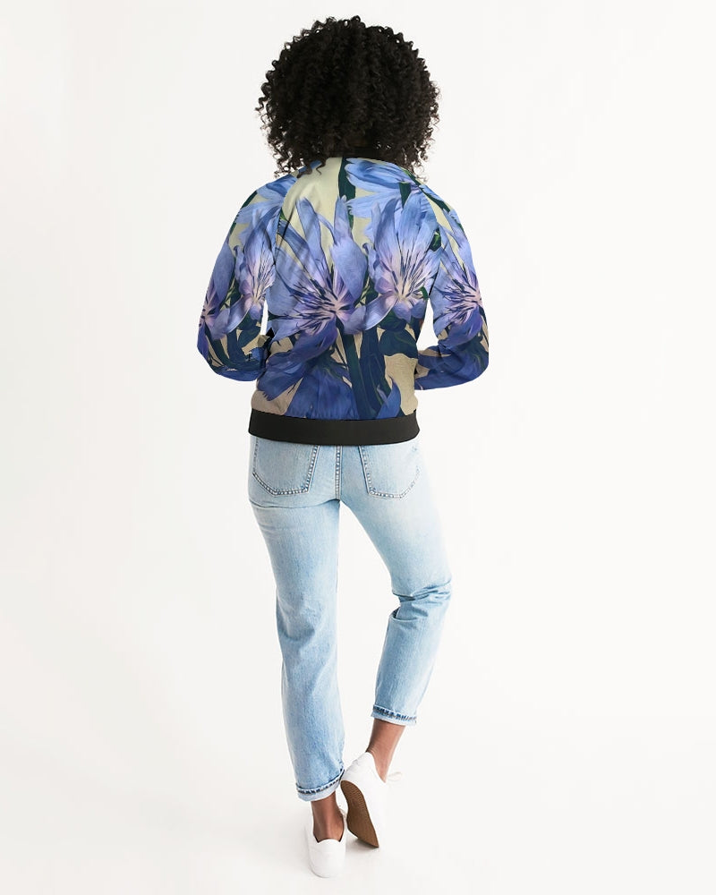 Blue Wildflowers Women's Bomber Jacket