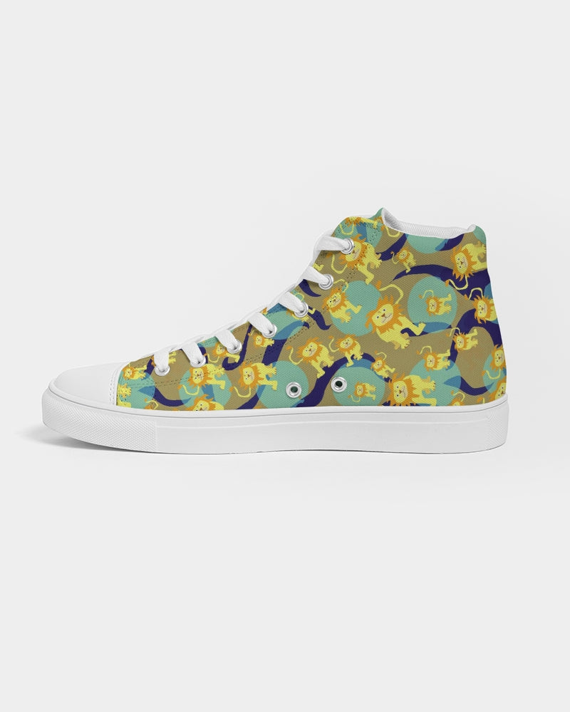 Lion Pattern Women's Hightop Canvas Shoe