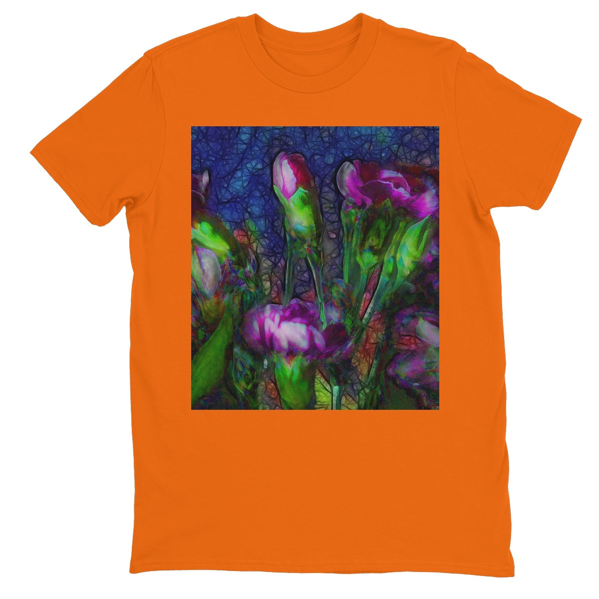 Abstract Pink Carnations Unisex Neon T-Shirt
