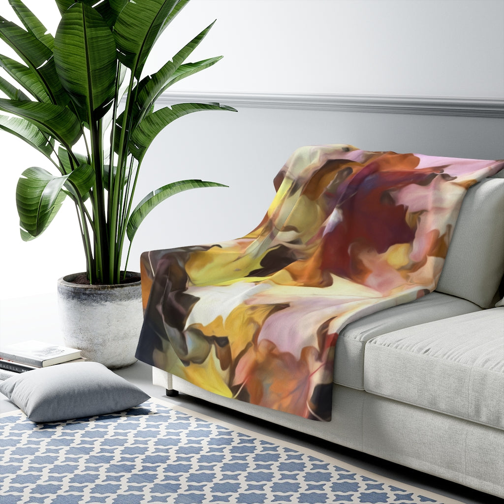 Fall leaves Bright Sherpa Fleece Blanket