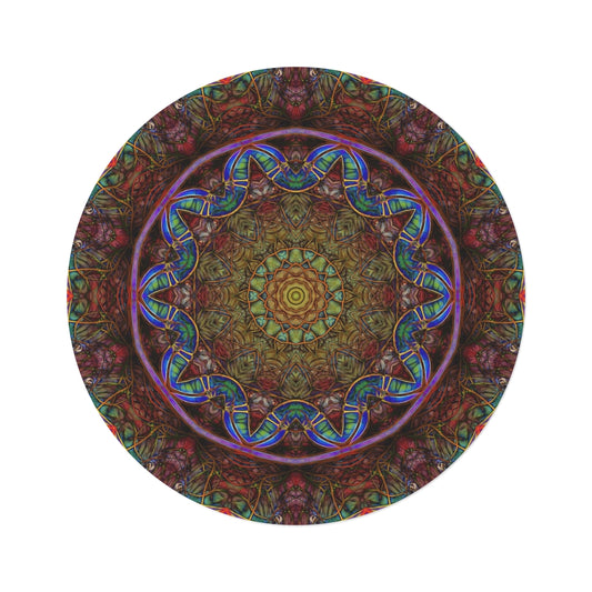 Blue Pink Windy Abstract Round Rug