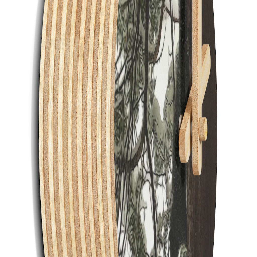 Squirrel On a Snowy Tree Wooden Wall Clock