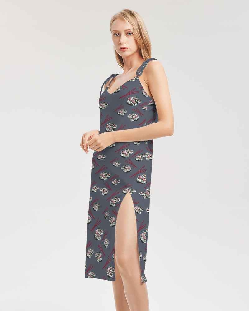 Sushi Pattern Women's Tie Strap Split Dress