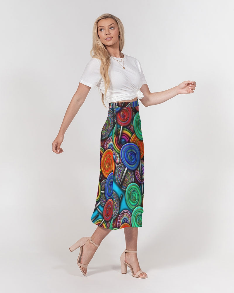 Colorful Lollipops Women's A-Line Midi Skirt