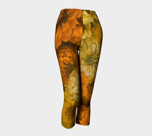 Yellow Zinnias Capris