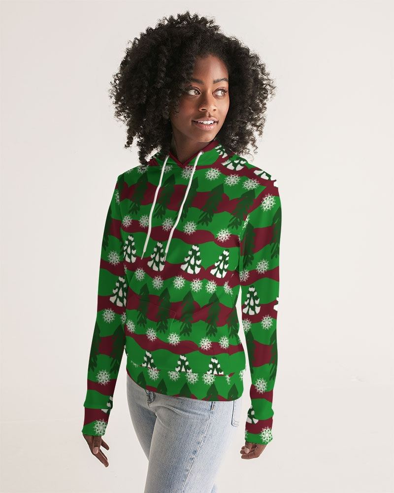 Snowy Evergreen Pattern Women's Hoodie
