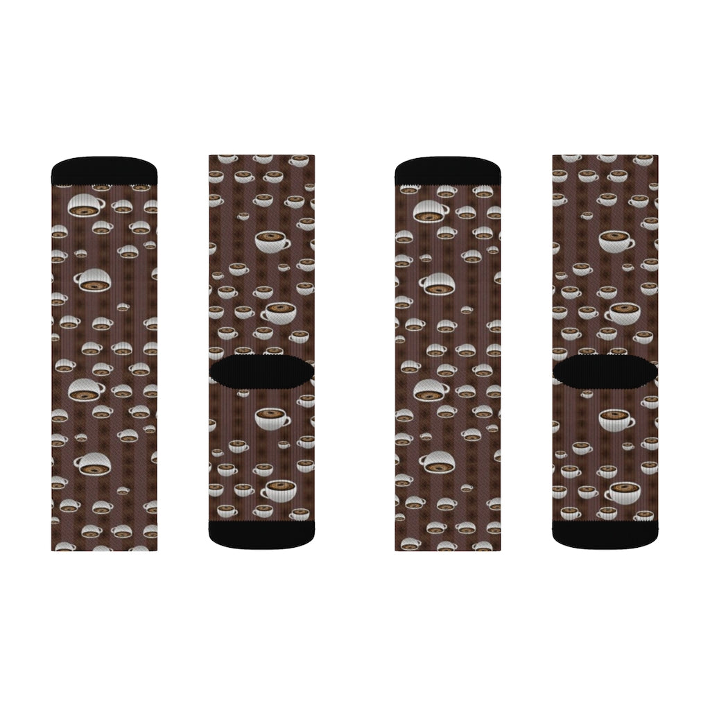 Coffee With Coffee Stripes Sublimation Socks