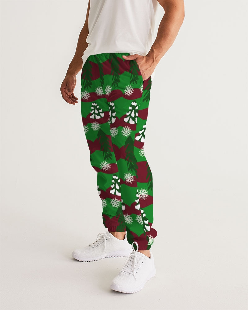 Snowy Evergreen Pattern Men's Track Pants