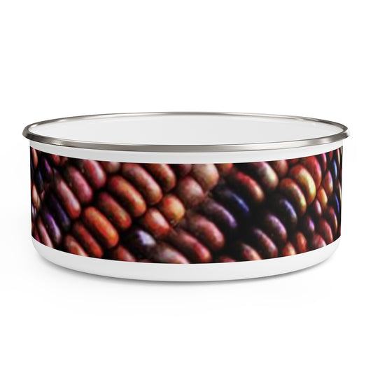 Colorful Fall Corn Enamel Bowl