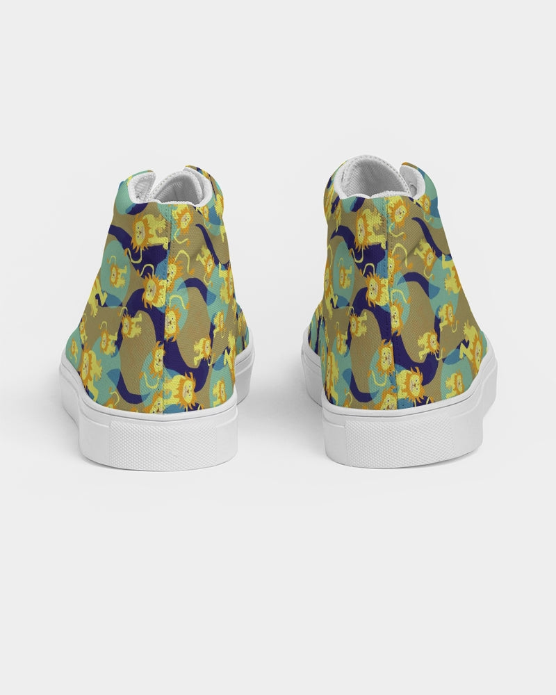 Lion Pattern Women's Hightop Canvas Shoe