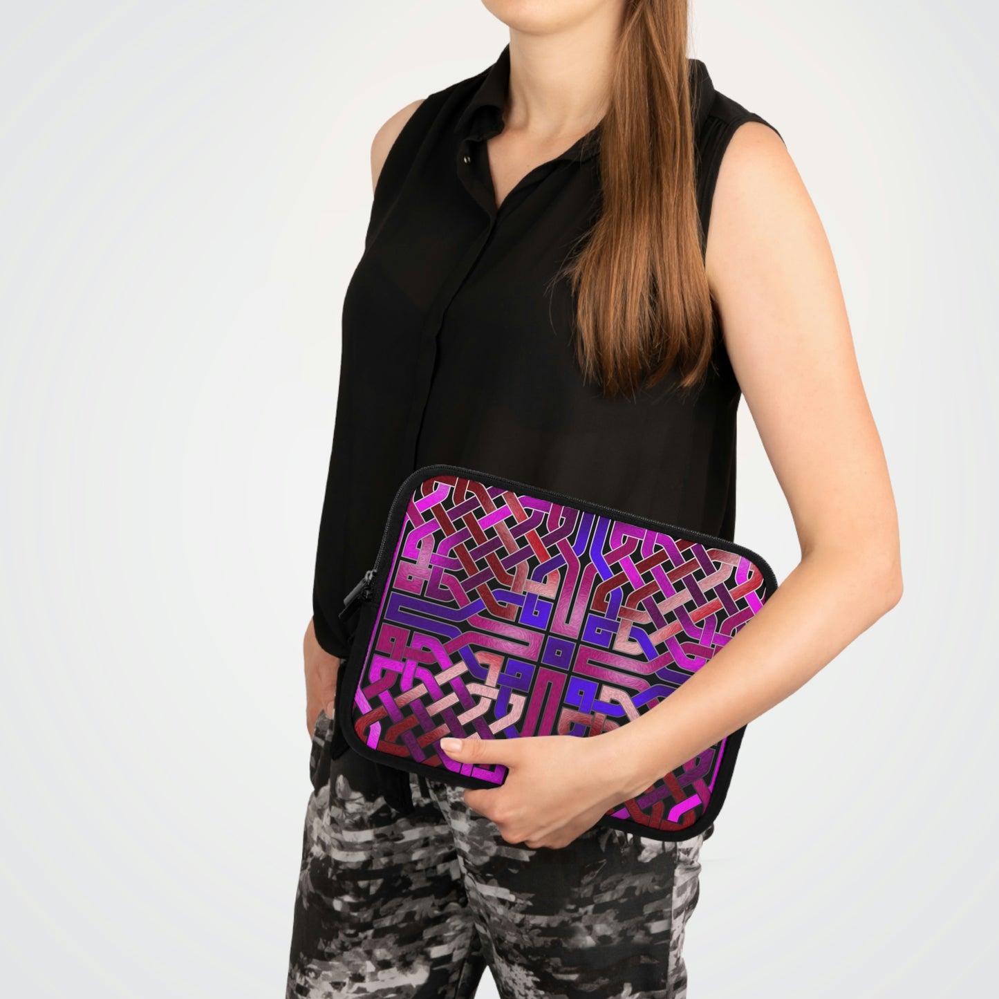 Pink Celtic Knot Square Laptop Sleeve