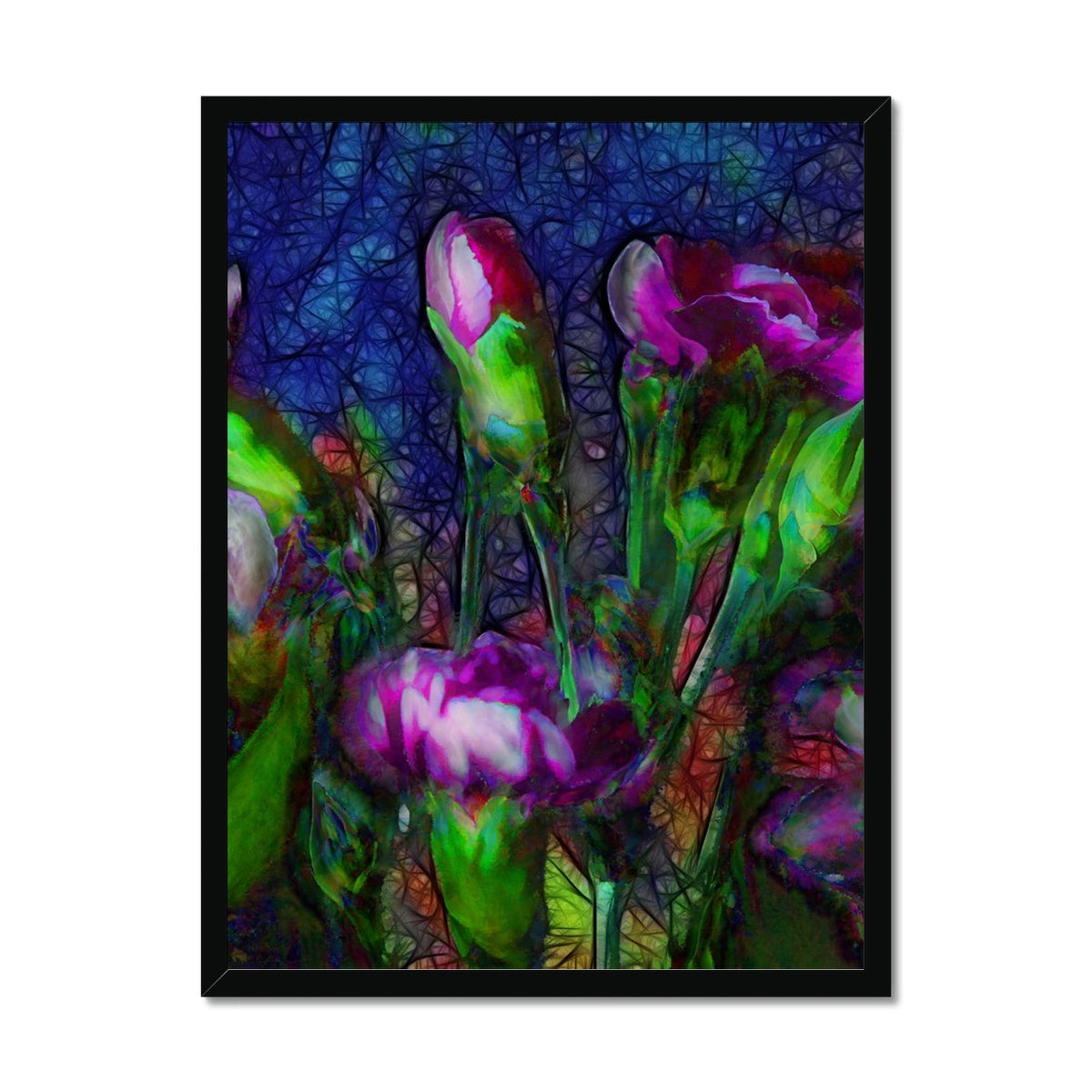 Abstract Pink Carnations Framed Print