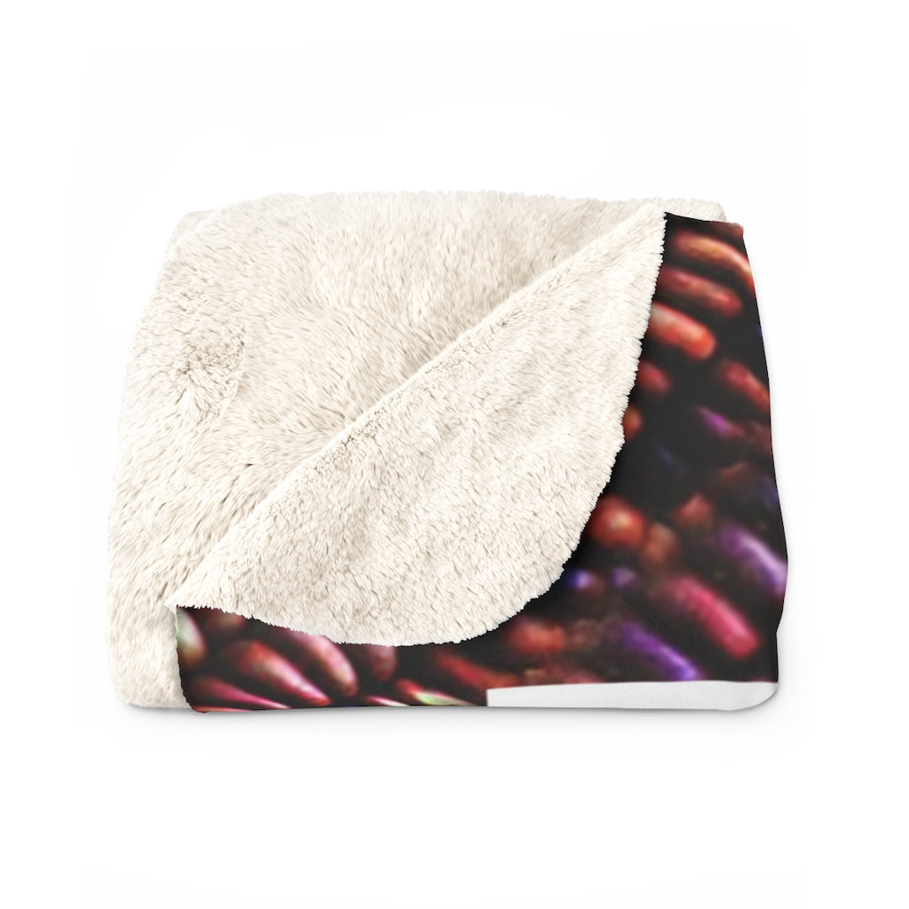 Cornfield on Purple Corn Sherpa Fleece Blanket