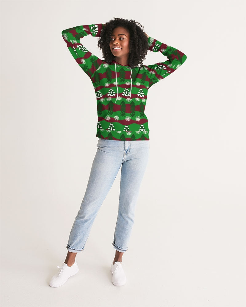 Snowy Evergreen Pattern Women's Hoodie