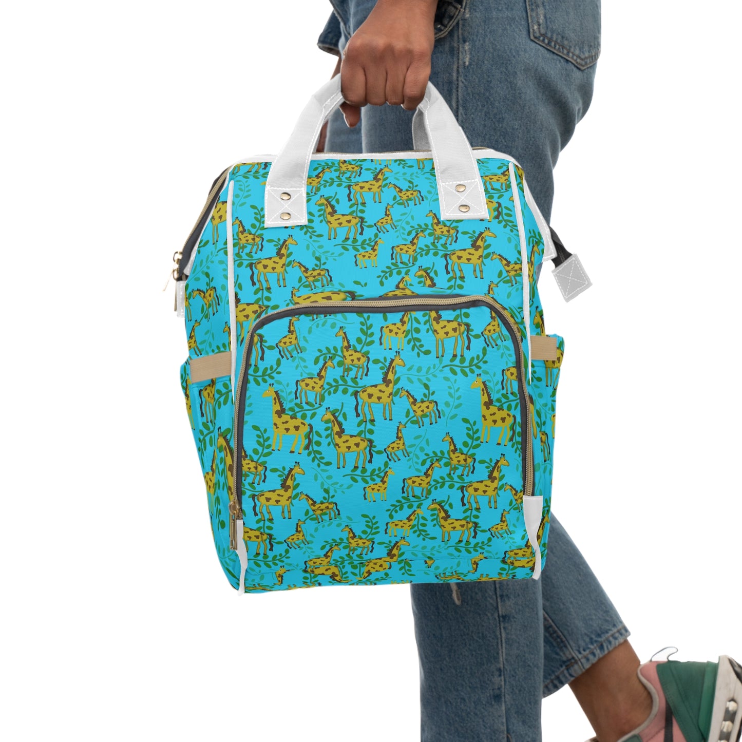 Cute Giraffes Pattern Multifunctional Diaper Backpack