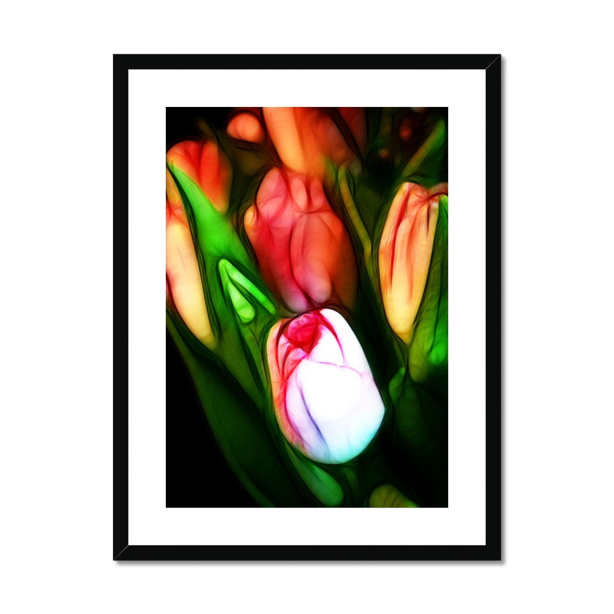 Pink Tulips Framed & Mounted Print