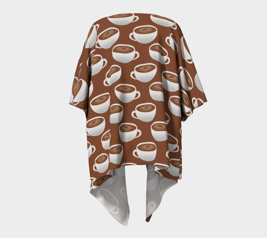 Coffee On Coffee Draped Kimono