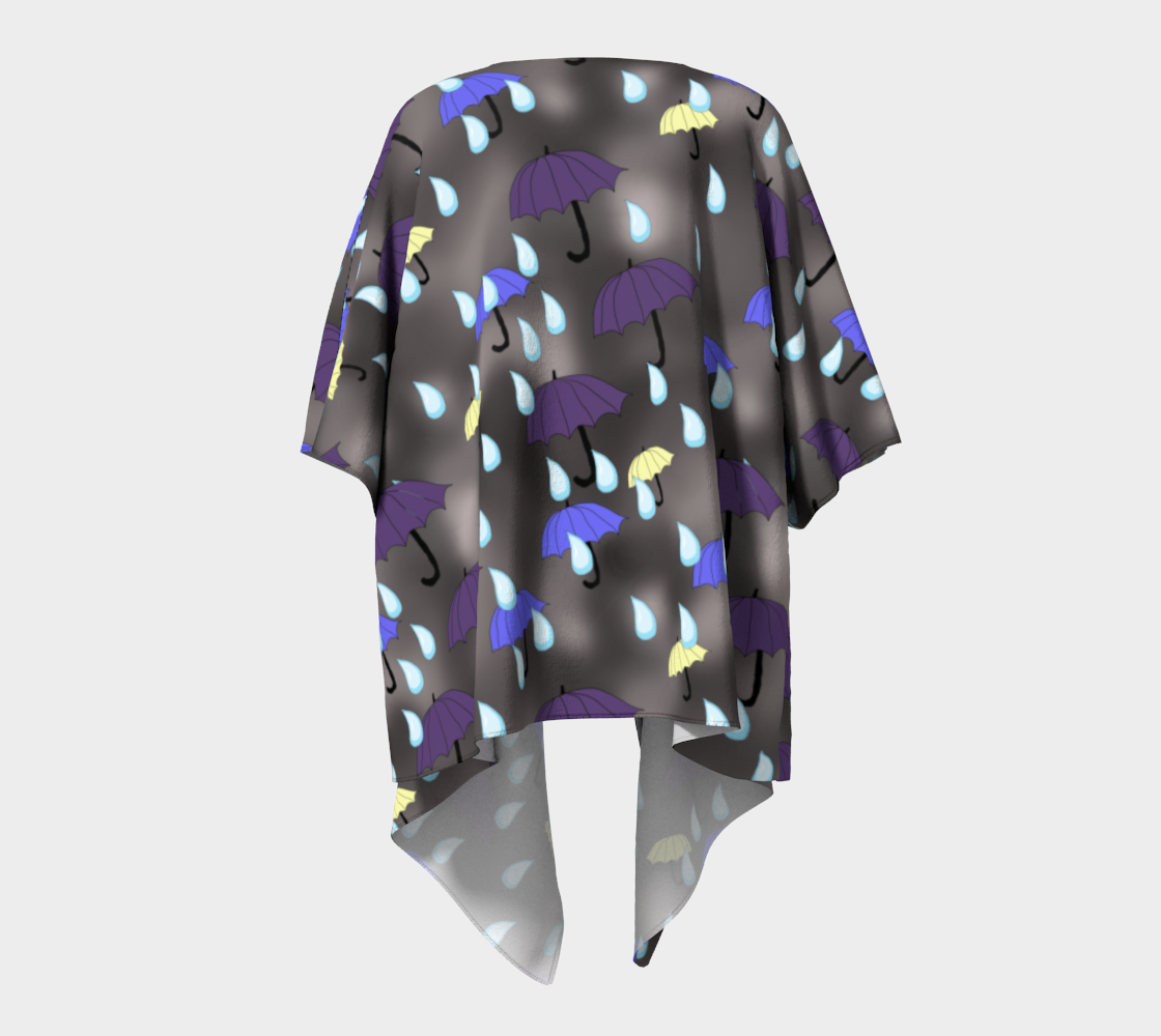 Rain and Umbrellas Drapes Kimono