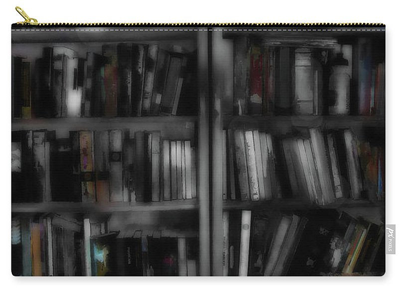 Black and White Bookshelves - Carry-All Pouch