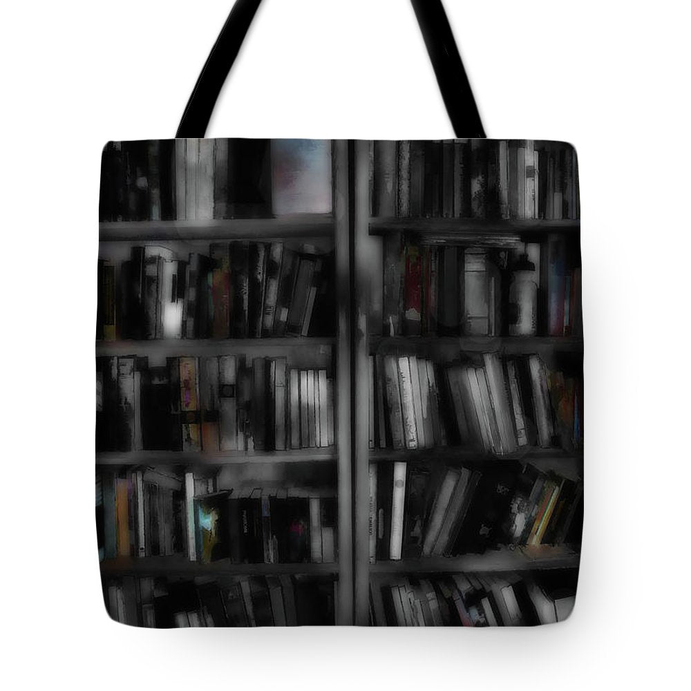 Black and White Bookshelves - Tote Bag