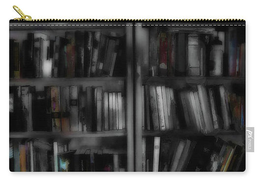 Black and White Bookshelves - Carry-All Pouch