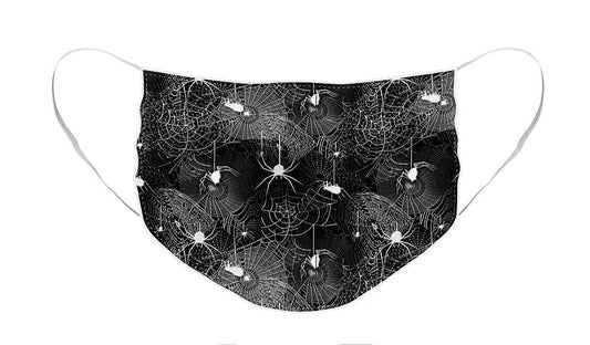 Black and White Spiders - Face Mask