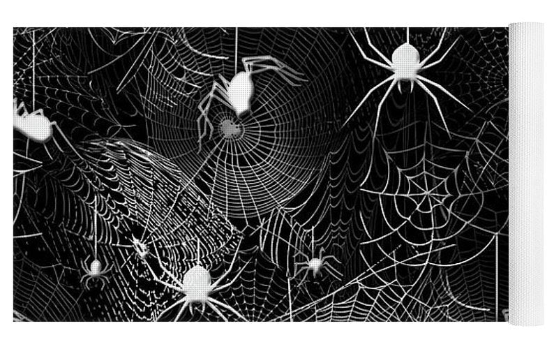 Black and White Spiders - Yoga Mat