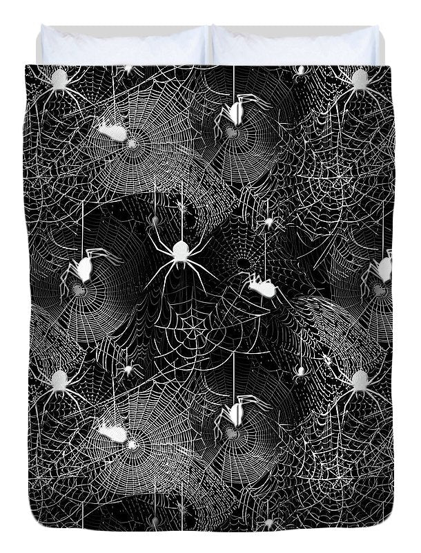 Black and White Spiders - Duvet Cover