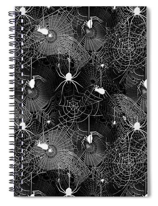 Black and White Spiders - Spiral Notebook