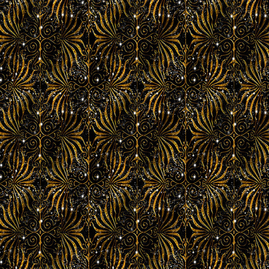 Black and Gold Victorian Sparkle Digital Image Download