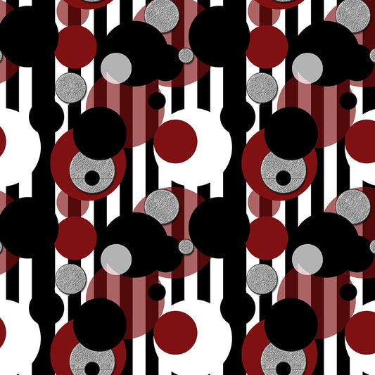 Black and White Stripes Red Dots Digital Image Download
