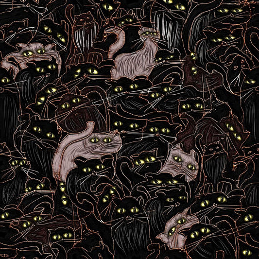 Black Cats Seamless Pattern
