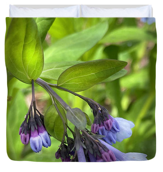 Blue and Purple April Wildflowers - Duvet Cover