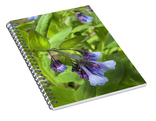 Blue and Purple April Wildflowers - Spiral Notebook