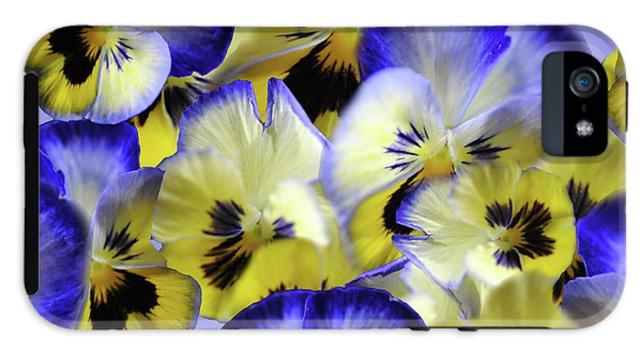 Blue and Yellow Pansies Collage - Phone Case