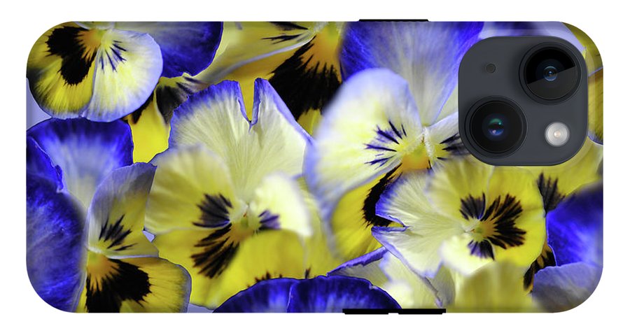 Blue and Yellow Pansies Collage - Phone Case