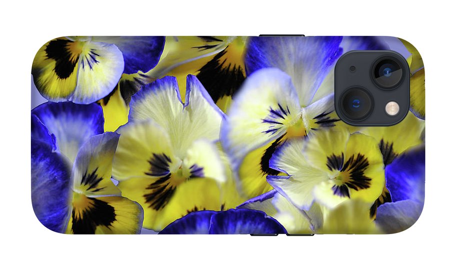 Blue and Yellow Pansies Collage - Phone Case