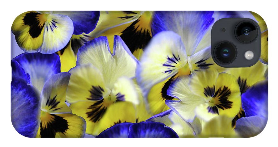 Blue and Yellow Pansies Collage - Phone Case