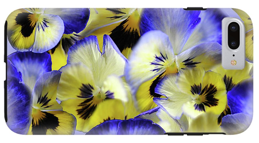 Blue and Yellow Pansies Collage - Phone Case